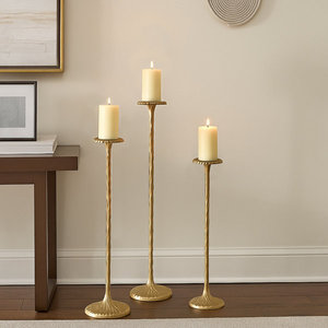 Simple <b>Tall</b> Brass <b>Candle</b> Stand Suitable For Floor Decor Wedding Venue <b>Candle</b> Arrangement And Hotel Lobby Floor Styling - Product Image 1