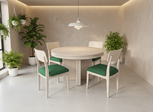 Ensemble de table basse moderne avec 4 chaises, structure en bois de frêne massif, durable et facile à nettoyer, meubles de salon - Product Image 5