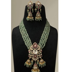 Juego de Collar y Aretes de Latón de Primera Calidad, Chapado en Oro de Cuatro Capas, para Compromiso, Aniversario, Boda, Fiestas, Uso Clásico - Product Image 2