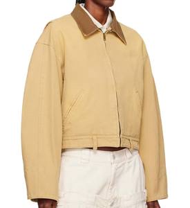 เสื้อแจ็คเก็ตผ้าแคนวาส OEM สำหรับสตรีทแวร์ แฟชั่นระบายอากาศได้ดี ใส่ได้ทั้งชายและหญิง เหมาะสำหรับฤดูหนาว ทนทาน ใช้งานกลางแจ้ง สไตล์วินเทจ ปักลาย - Product Image 6