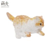 [2.9] Mini Figurines d'animaux modernes Chats Design Peint à la main Écologique Home Office Décoration Plante Terrariums Accessoires