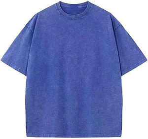 T-shirt Oversize 230g Grammage Lourd Personnalisé Logo 3D Homme Effet Gonflé Délavé à l'Acide T-shirt Oversize Uni - Product Image 1