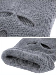 Pasamontañas Unisex Gris de Punto, Transpirable, Impermeable, para Exteriores, de Spandex y Poliéster, Color Sólido, Casual, para Adultos - Product Image 3