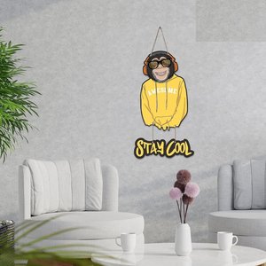 Artvibes Stay <b>Cool</b> <b>Decorative</b> Wooden Wall Art for Living <b>Room</b> and Office - Product Image 1