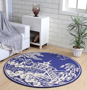 Tapis d'intérieur en laine de qualité supérieure fait à la main de la collection Himalaya, 5x5 pieds, couleur unie moderne, poils moyens, bleu, grande taille, entrée, salon - Product Image 2