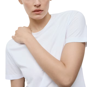 T-shirt classique à col rond pour femme, manches courtes, coupe régulière, décontracté, personnalisable, en jersey de coton, pour le quotidien - Product Image 6
