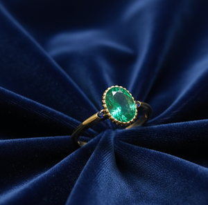 Elegante Anillo de Piedra Hidroprocesada Verde, Plata de Ley 925, Chapado en Oro de 18K, Hecho a Mano, Anillo de Cóctel, Regalo para Ella, Talla US 6 - Product Image 4