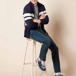 Three International Best Quality Men's Denim <b>Jeans</b> Casual Regular Fit Mid Waist Straight Pants Breathable Summer Chemical Wash - Product Image 5