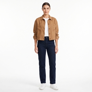 Women's Summer Cropped Genuine <b>Leather</b> Button <b>Blazer</b> <b>Jacket</b> Lightweight Casual OEM ODM Wholesale Factory Private Label Low MOQ - Product Image 2