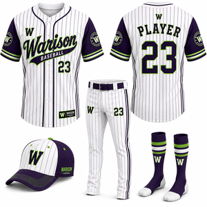 Customized Baseball Jersey Set Solid Color Breathable Unisex Plus Size Sportswear Softball Training Uniform Kit - Product Image 4