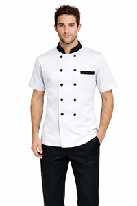 Uniforme de Chef Premium Unisex, Manga Corta, Poliéster/Algodón, Logotipo Personalizado para Cocina, Restaurante, Hotel, Cómodo y Duradero - Product Image 6