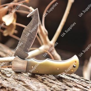 Couteaux de poche tactiques pliants faits main en acier Damas à pointe tombante, personnalisables ODM OEM, longueur totale de 7,5 pouces - Product Image 4