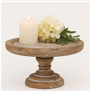 Handcrafted Rustic Wooden <b>Cake</b> <b>Stand</b> Round Vintage Wood Pedestal Dessert Display For Wedding Party Decor Farmhouse <b>Cake</b> Holder - Product Image 2