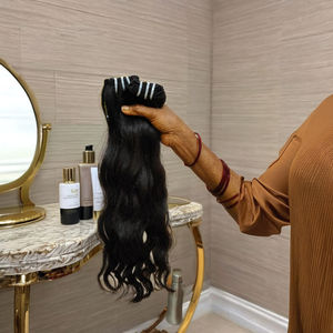 วิกต่อผมมนุษย์ผมคนหนึ่งสำหรับต่อผมมนุษย์ทอจากอินเดียนผมคนหนึ่งผมบริสุทธิ์คลื่นลึก - Product Image 1