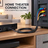   Câble RCA 5 en 1 1080P YPbPr Adaptateur Audio Vidéo Stéréo en Cuivre Plaqué Or pour Lecteur Multimédia HDTV TV 150CM