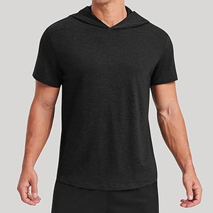 เสื้อฮู้ดแขนสั้นผู้ชายสำหรับออกกำลังกาย เสื้อยืดมีฮู้ดน้ำหนักเบา แห้งเร็ว เหมาะสำหรับการออกกำลังกาย ฟิตเนส เทรนนิ่ง และวิ่ง - Product Image 2