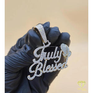 Custom Name Pendant Iced Out Moissanite Diamond Hip Hop Necklace Heart <b>Balloon</b> Luxury Jewelry Gift - Product Image 5