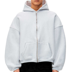 Sweats à capuche zippés personnalisés pour hommes – Sweat à capuche épais et oversize avec fermeture éclair, coupe décontractée unisexe - Product Image 4