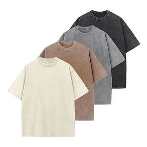 Camisetas de Algodón Extra Grandes para Hombre, Corte Holgado, Estilo Vintage Lavado, Unisex, Manga Corta, Camisetas Casuales, Cómodas, Estilo Urbano - Product Image 1