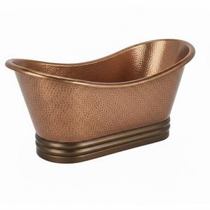 Venta al por mayor directa de fábrica: Bañera independiente de cobre antiguo martillado, pura y sólida, hecha a mano, para hoteles y baños domésticos. - Product Image 1