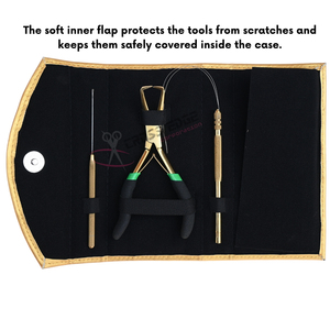 Gold Hair <b>Extension</b> tools Stylist Kit Stainless Steel Hair <b>Extension</b> Pliers Micro <b>Beads</b> Remover 2-Hole Crimping Plier Loop Hook - Product Image 5