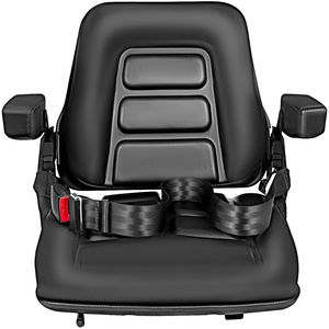 Siège pliable universel réglable avec ceinture de sécurité rétractable et accoudoir pour excavatrice, tracteur, mini-chargeuse, différentes tailles disponibles - Product Image 1