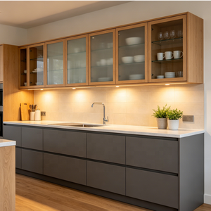Gabinetes de Cocina de Estilo Europeo, Tipo Recto, de 3m, con <span class=keywords><strong>Puerta</strong></span> de Vidrio - Product Image 2