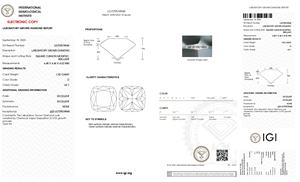 เพชร CVD ขนาด 1.50 กะรัต รับรองโดย IGI สี D ความสะอาดระดับ VS1 รูปทรงคุชชั่น สำหรับแหวนหมั้น - Product Image 2