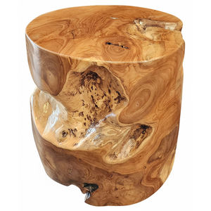 Mesa Auxiliar Redonda Escultural de Raíz de Teca Auténtica Exótica Vintage, Mueble Funcional y Estético, Mesita de Noche, Mesa Esquinera - Product Image 2