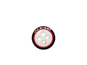 Custom Logo Round Resin 4-Hole Flatback Polished Embossed Beaded Dry Cleaning Shirt Sweater Garment Sewing Accessories <b>Buttons</b> - Product Image 1