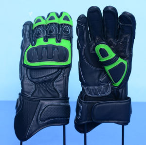 Guantes de Motociclista Negros y Verdes de Alta Calidad con Protección Integrada en los Nudillos, Diseño Transpirable y Ventilado para Deportes al Aire Libre y Motociclismo - Product Image 1