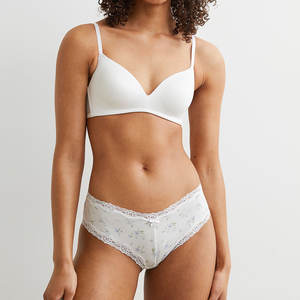 Culottes mi-hautes sans couture en fibre de bambou 100 % écologiques avec dentelle pour femme – Vente en gros de sous-vêtements quotidiens - Product Image 4