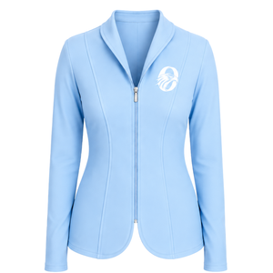 Chaqueta Ecuestre Azul Claro Personalizada para Mujer, Blazer de Montar Ajustado, Chaqueta Profesional para Competición de Equitación, Venta al Por Mayor Personalizada - Product Image 1