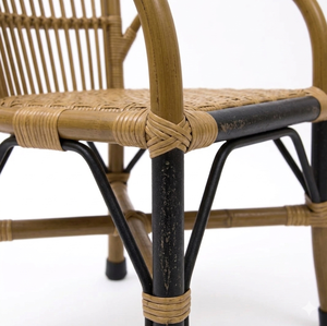 Meubles de salle à manger modernes européens, chaise à bras en rotin naturel, chaise à bras Mandalio de style rustique avec matériaux de haute qualité - Product Image 6