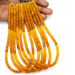 Cuentas planas de cuarzo amarillo miel, cuentas de piedra preciosa Heishi de cuarzo amarillo de 15 pulgadas, cuentas al por mayor para la fabricación de joyería - Product Image 1