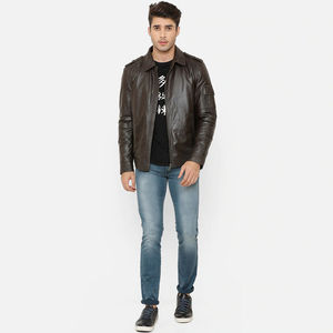 Chaqueta de cuero para hombre con cuello alto, color único, buena calidad, precio razonable, estilo casual, ideal para invierno, éxito de ventas. - Product Image 5