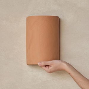 Lámpara de Pared Rectangular de Terracota, Hecha a Mano, Estilo Minimalista, Lámpara de Barro India para Decoración de Interiores y Sala de Estar - Product Image 1