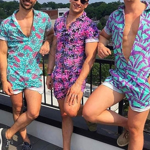 <b>Men</b> <b>Rompers</b> Lightweight Cotton Casual Summer Short Sleeve Outdoor Travel Fashion Trendy Sport Relaxed Outfit - Product Image 5