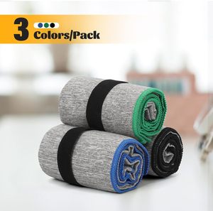 Soft and Quick-Dry <b>Microfiber</b> Hair Drying <b>Towels</b> 3 Colors Pack Solid Color Knitted Roll Style for Home and gym Use Adult Size - Product Image 1