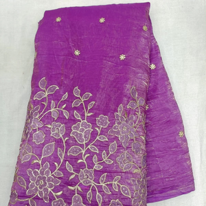 Tissu doux or pailleté 45 GSM, largeur 44 pouces, en coton brodé imprimé floral, matériau pour vêtements ethniques de créateurs de boutiques - Product Image 1