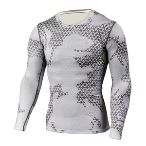 Chemises de protection contre les éruptions cutanées pour hommes en polyester et élasthanne respirant de haute qualité 240g, manches longues, service OEM, séchage rapide, impression numérique - Product Image 1
