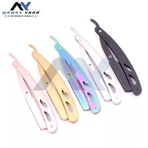 Navaja de Afeitar Recta Desechable de Acero Inoxidable con Logotipo Personalizado de la Mejor Calidad, Venta Caliente de Fábrica, Herramienta de Belleza para Barberos - Product Image 4