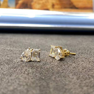 Pendientes Elegantes de Perlas, Esmeraldas y Diamantes de Primera Calidad, Cultivados en Laboratorio, Certificados por IGI, Color D E F, Claridad VVS VS, Oro, Oro Rosa, Oro Blanco, Plata - Product Image 2