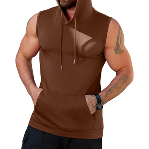 Sudaderas sin mangas cómodas y transpirables para hombre, de algodón mezclado, para gimnasio y fitness. - Product Image 4