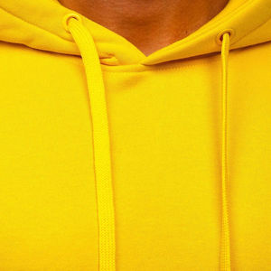 Sweat à capuche unisexe en coton épais 480 GSM, couleur jaune, pour homme, avec logo personnalisé imprimé - Product Image 4