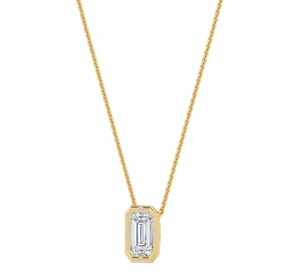 Breathtaking 9K Rose Gold <b>Emerald</b> Cut Bezel Lab Grown Diamond Solitaire <b>Pendant</b> 1.52 CTW - Product Image 6