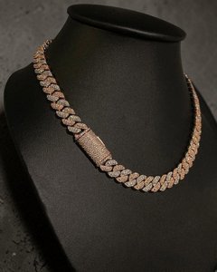 Cadena de Eslabones Cubanos con Incrustaciones de Moissanita VVS de Corte Brillante Redondo, Bañada en Rodio, Unisex, de Lujo, para Uso Diario - Product Image 5