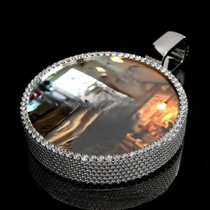 Premium Circle Pendant With Brilliant Moissanite Diamond Stones And High Polish Finish - Product Image 1