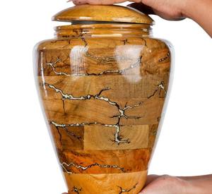 Green Epoxy Rosewood Cremation Urn Wooden <b>Ashes</b> Memorial <b>Casket</b> <b>for</b> Human Burial Columbarium - Product Image 2