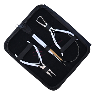 Wholesale Hair Extension Tools Kit with Salon Gear White Hair Pulling Hook Wire Loop Threader 5 Inch Hair Extension <b>Pliers</b> - Product Image 1